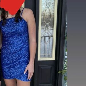 Emerald Sundae Royal Blue Sequin Dress